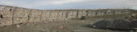 Trapped litter in a Colorado landfill using The Bull.